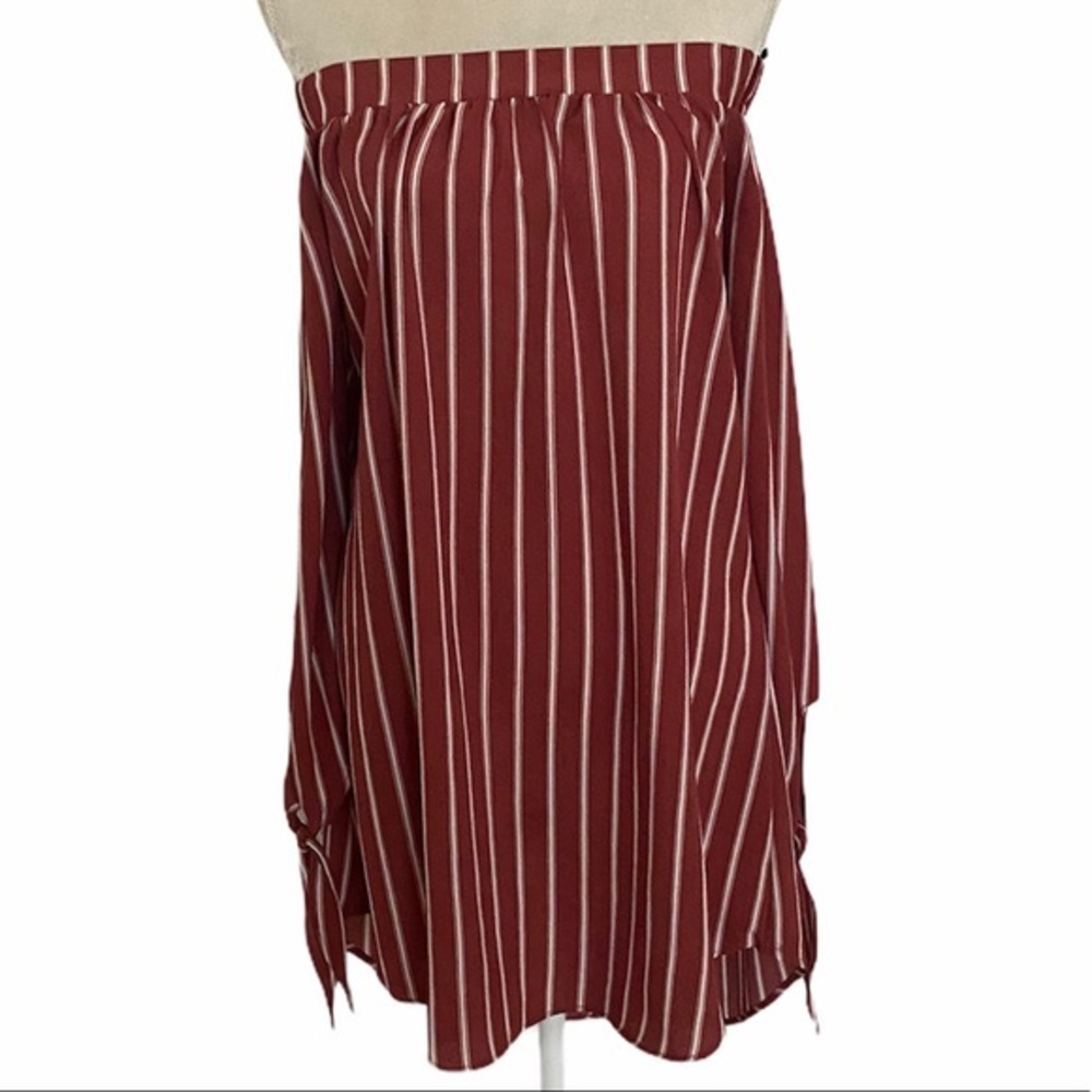Striped Off The Shoulder‎ Shirt Dress sz S